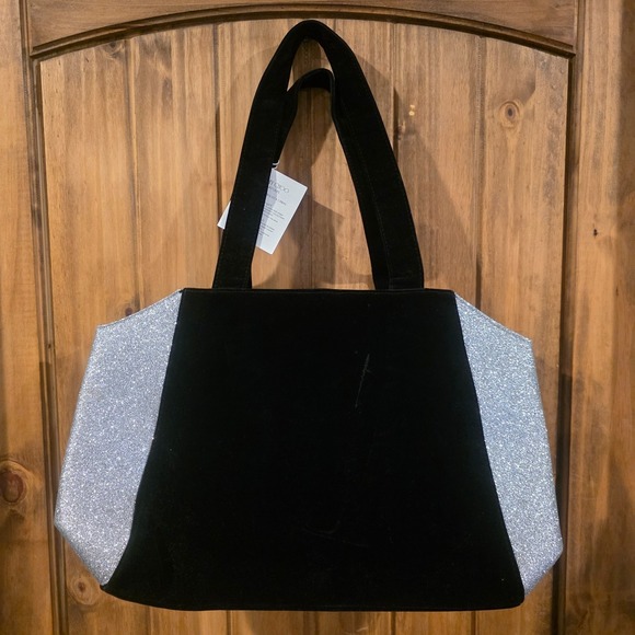 Jimmy Choo Parfums Tote Bag Womens L Black Silver Glitter Gift Promo Shopper NWT - Picture 2 of 8